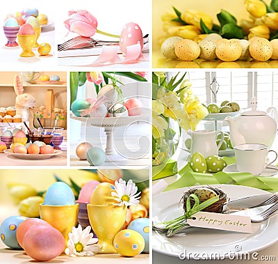 Collage of colorful easter images Stock Photo