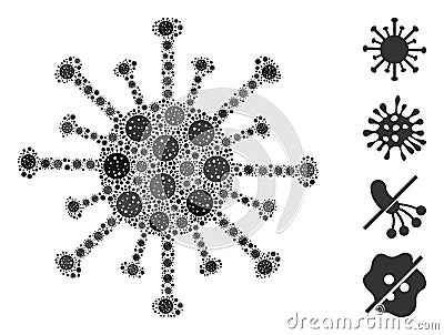 Coronavirus Collage of Covid Virus Elements Stock Photo