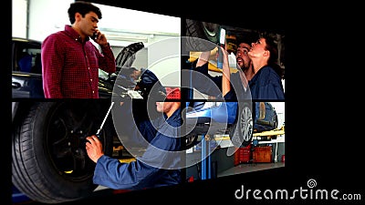 Collage de mécanicien de voiture Collage de mécanicien de voiture
