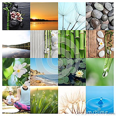 Collage of different beautiful pictures. Stock Photo