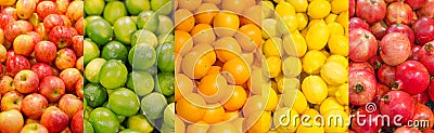 Collage of different fruits Stock Photo