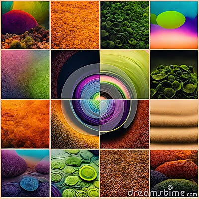 A collage of different natural Earth textures mixed in beautiful abstract background, Generative AI Stock Photo