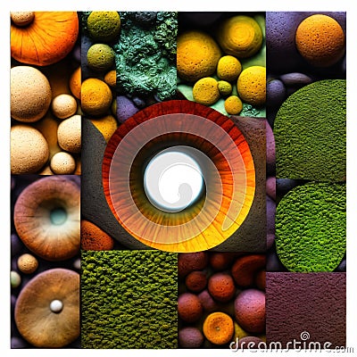 A collage of different natural Earth textures mixed in beautiful abstract background, Generative AI Stock Photo