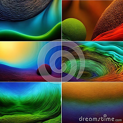 A collage of different natural Earth textures mixed in beautiful abstract background, Generative AI Stock Photo