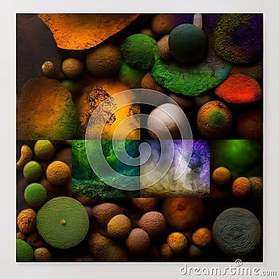 A collage of different natural Earth textures mixed in beautiful abstract background, Generative AI Stock Photo