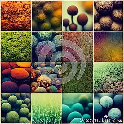 A collage of different natural Earth textures mixed in beautiful abstract background, Generative AI Stock Photo