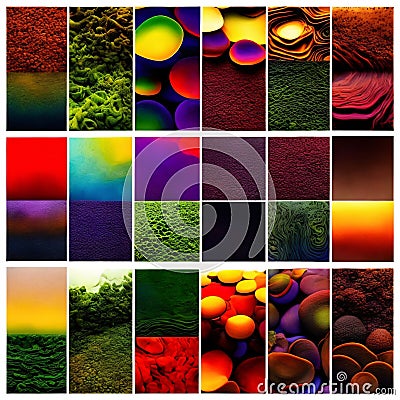 A collage of different natural Earth textures mixed in beautiful abstract background, Generative AI Stock Photo