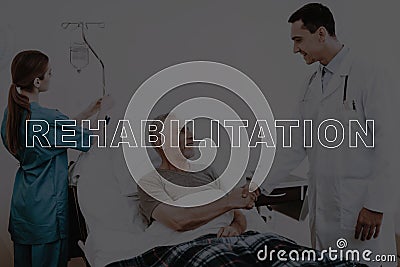 Collage Doctor Handshake with Patient in Hospital Stock Photo