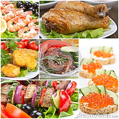 Collage of food Stock Photo