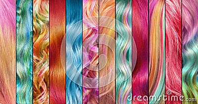 Collage of hair color palette Stock Photo