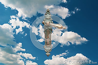 Collage of heavens gate and door Stock Photo