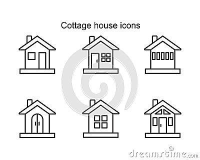 Collage house Icon template black color editable. Vector Illustration