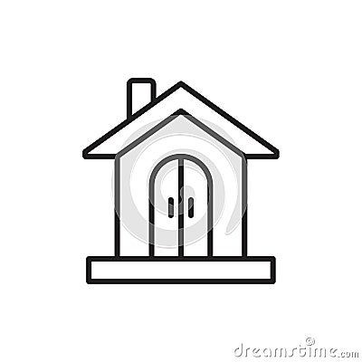 Collage house Icon symbol Flat vector illustration for graphic and web design Vector Illustration