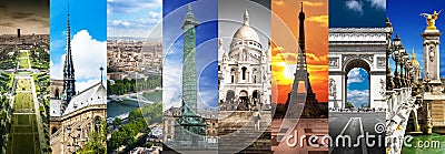 Collage of images of Paris Editorial Stock Photo