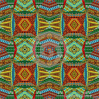 Collage made of African motifs, textile patchworks Stock Photo