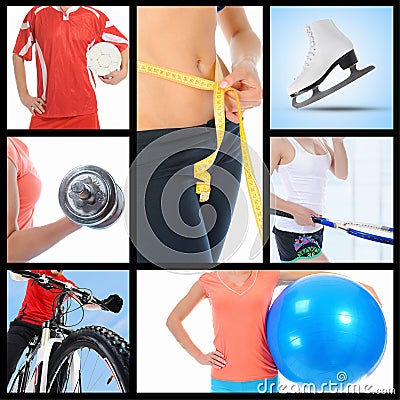 Collage people in sport Stock Photo