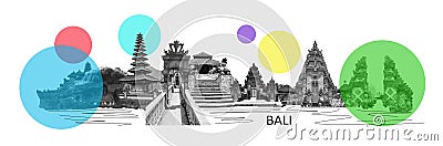 Collage of photos from Bali. Indonesia - travel background Stock Photo