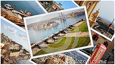 Collage photos beautiful views of Malta Stock Photo