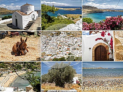 Collage of photos from a Greek destination Stock Photo