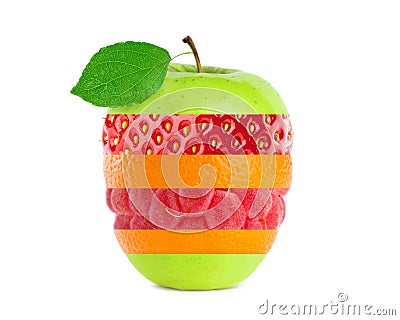 Collage of ripe fruit Stock Photo