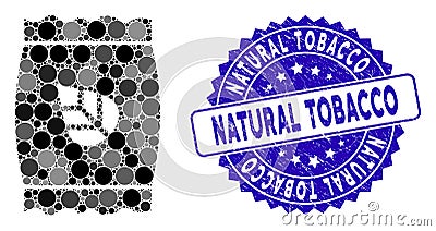 Collage Seed Pack Icon with Grunge Natural Tobacco Stamp Vector Illustration