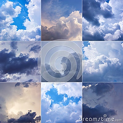 Collage of skies Stock Photo