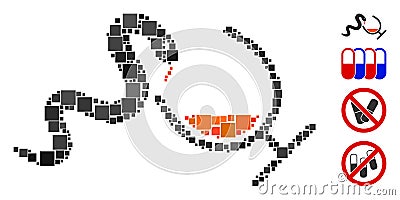 Square Snake Toxin Icon Vector Mosaic Vector Illustration