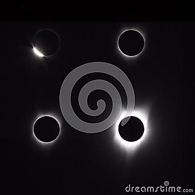 Collage of solar eclipse Stock Photo