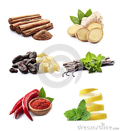 Collage of spice Stock Photo