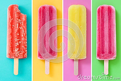 Collage of summer popsicles Stock Photo