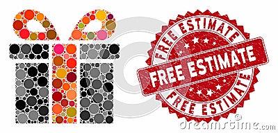 Collage Surprize Box with Scratched Free Estimate Seal Stock Photo