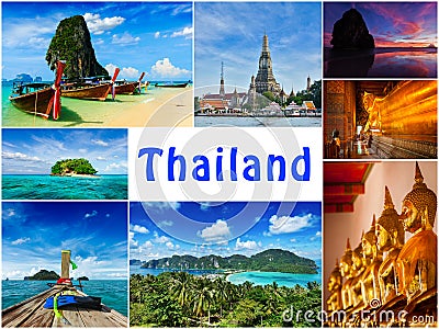 Collage of Thailand images Stock Photo