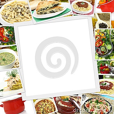 Collage with various dishes Stock Photo