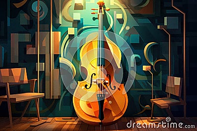 Abstract Music Background geometric illustration. Stock Photo