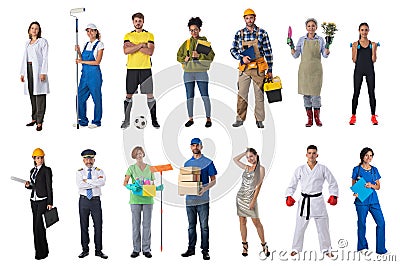 Collage of various occupations people Stock Photo