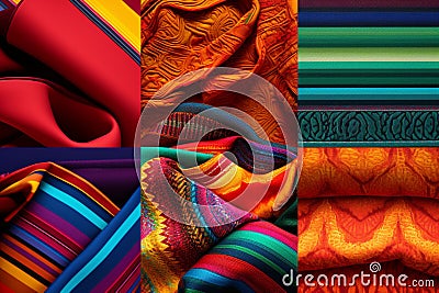 Collage of vibrant and colorful Hispanic Stock Photo
