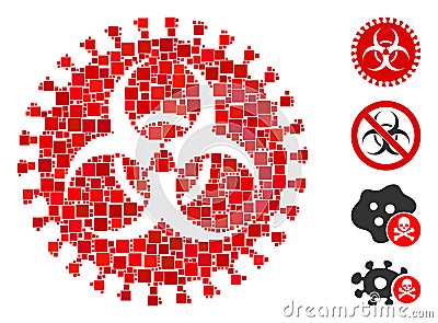 Square Virus Hazard Icon Vector Mosaic Vector Illustration