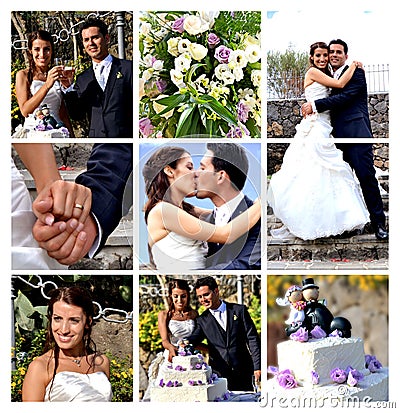 Collage Wedding Stock Photo