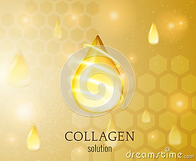 Collagen drop vector background. EPS10 Vector Illustration