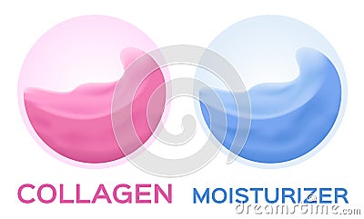 Collagen and moisturizer icon and vector Vector Illustration