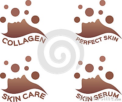 Collagen , skin , serum icon logo and Vector Illustration