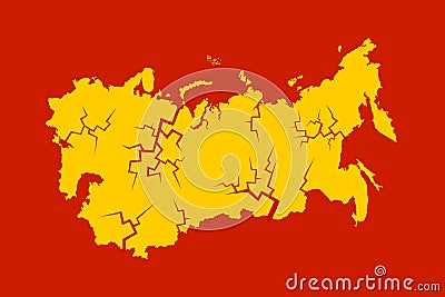 Collapse, dissolution and disintegration of Soviet union. Vector Illustration