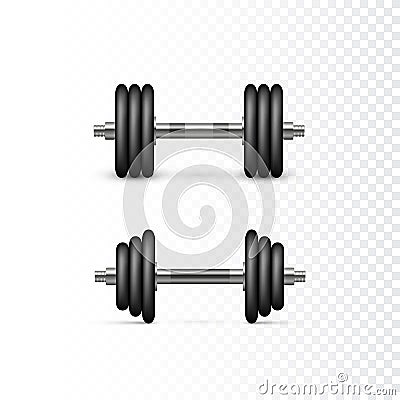 Collapsible dumbbells. Equipment for bodybuilding and workout. Vector illustration Vector Illustration