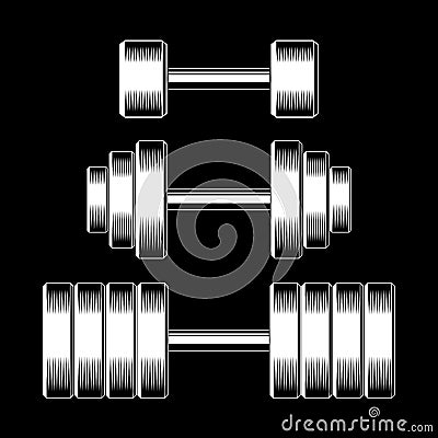 Collapsible dumbbells. Vector Illustration