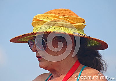 Collapsible Straw Hat For Jazzfest Editorial Stock Photo