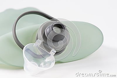 Collapsible Water Bottle - ultralight & packable travel bottle, squeeze bag pouch Stock Photo