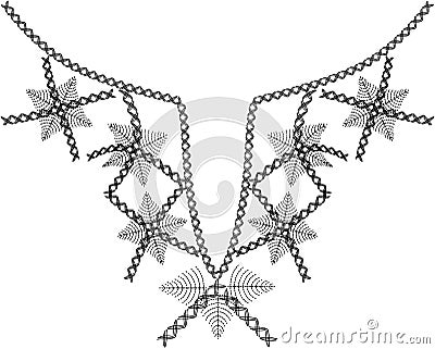 Embroidery collar design Vector Illustration
