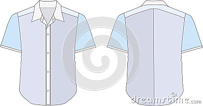 Collar Dress Shirt In Blue Vector Illustration