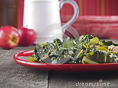 Collard greens & bacon Stock Photo