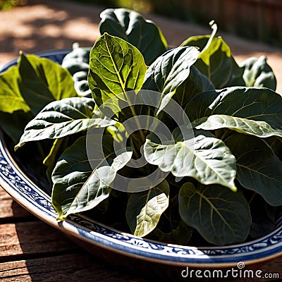 Collard greens fresh raw organic vegetable Stock Photo